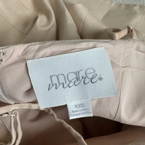 Anthropologie Mare Mare Linen Blend Square-Neck A-Line Mini Dress Beige XXS - Picture 8 of 9